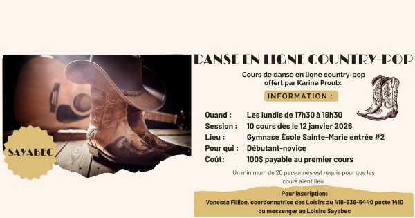 Cours de danse en ligne